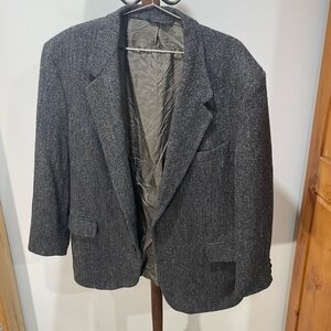 Harris tweed Charcoal herringbone wool Blazer